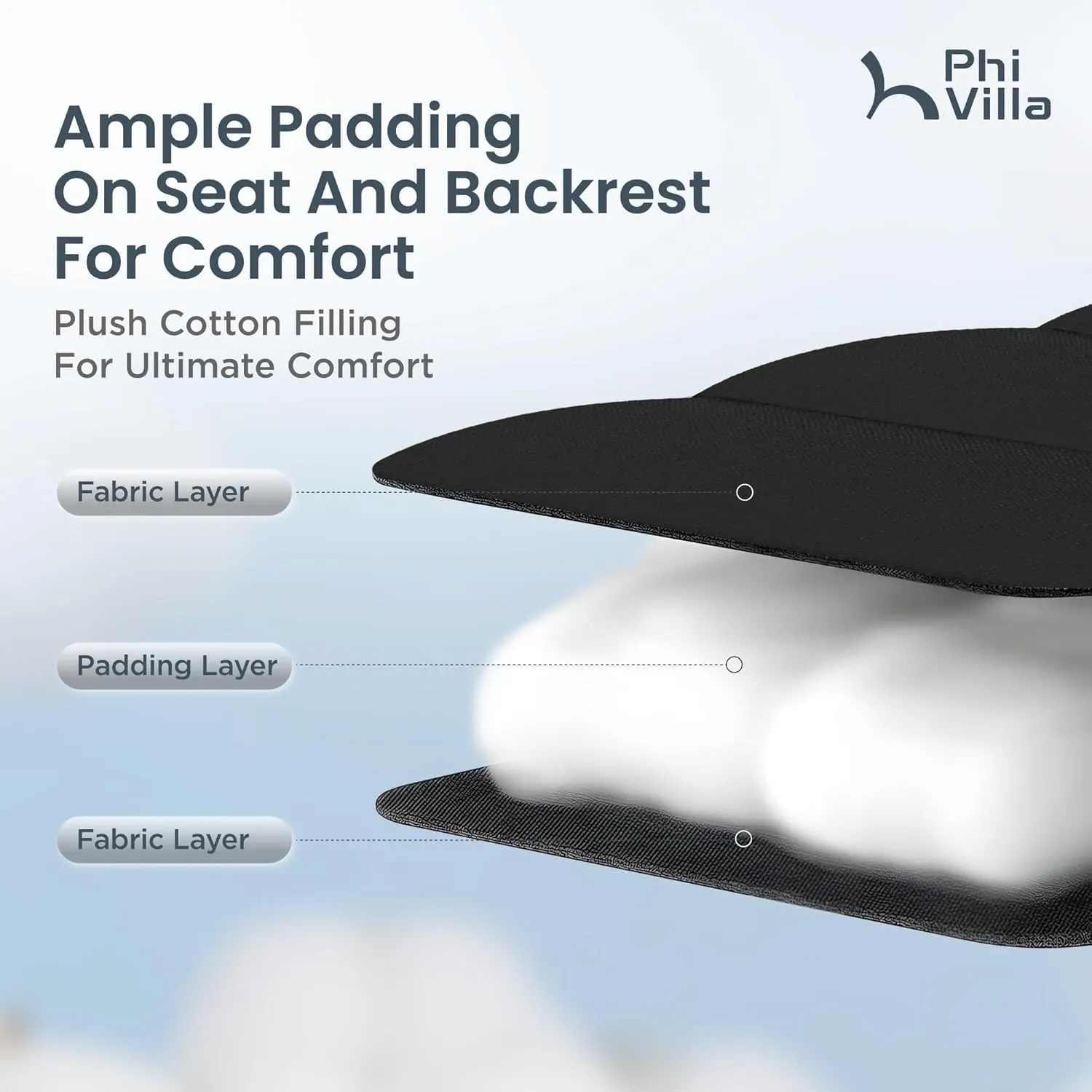 PHI VILLA XXL Oversized Padded Zero Gravity Chair, Foldable Patio Recliner, 30" Wide Seat Anti Gravity Lounger with Cup Holder, Support 400 LBS (Black)