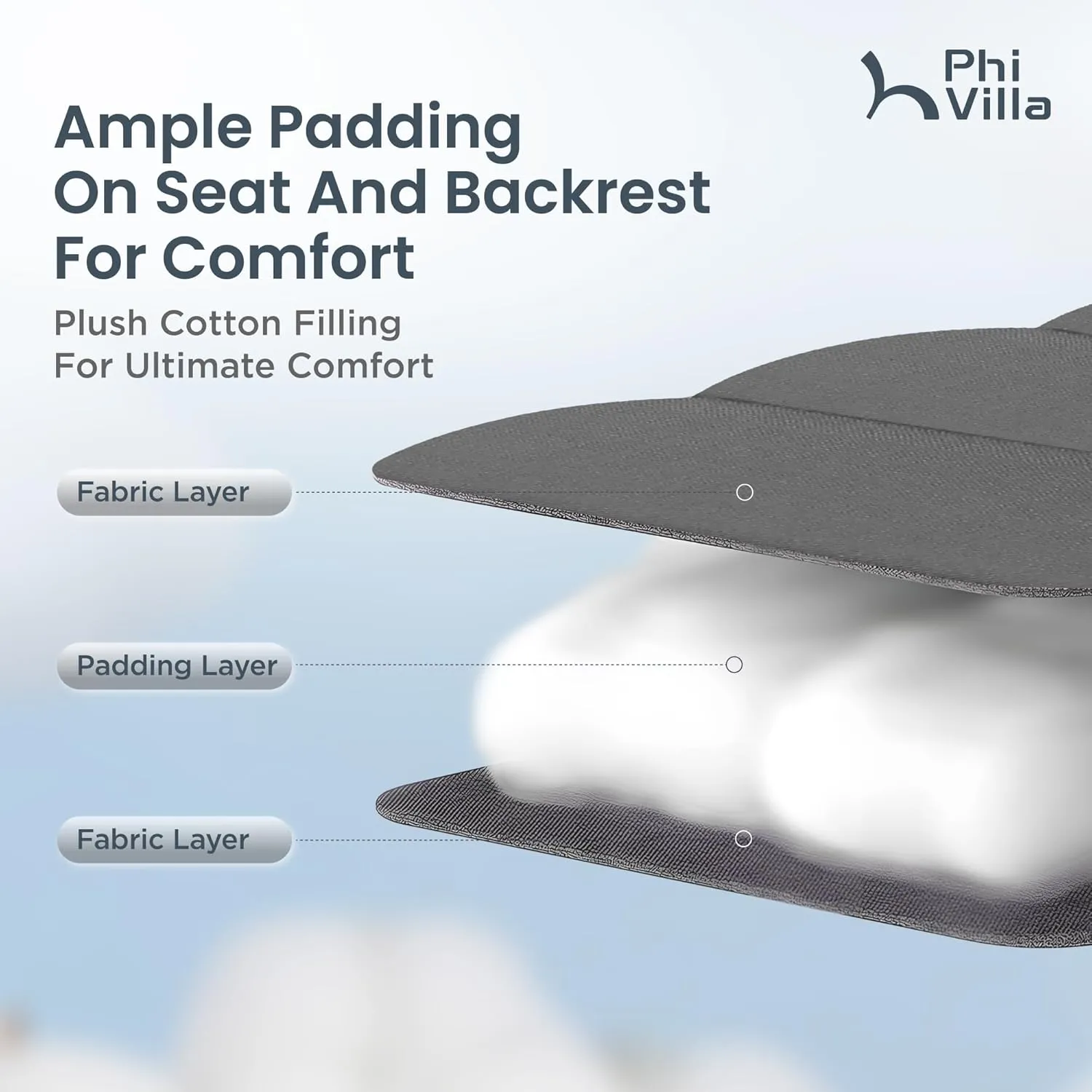 PHI VILLA XXL Oversized Padded Zero Gravity Chair, Foldable Patio Recliner, 30" Wide Seat Anti Gravity Lounger with Cup Holder, Support 400 LBS (Blue Accent)