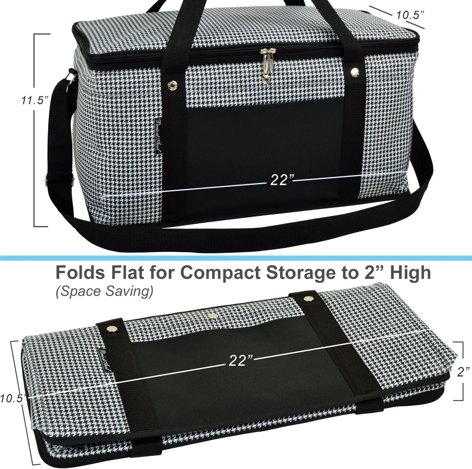 Picnic at Ascot 64 Can Capacity Semi Rigid Collapsible Leakproof Cooler- Designed & Quality Approved in the USA