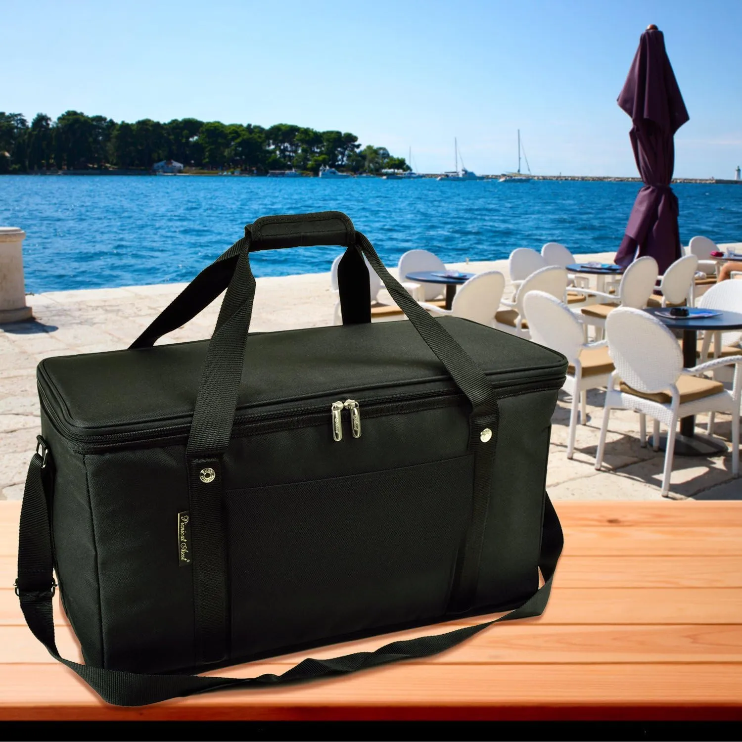Picnic at Ascot Personalized Monogrammed 64 Can Capacity Semi Rigid Collapsible Leakproof Cooler- Designed & Quality Approved in The US