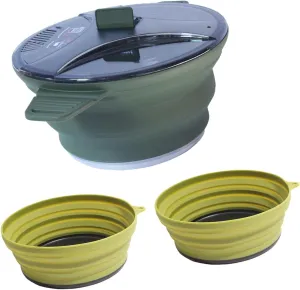 Picnic Pot and Bowls Set Folding Camping Cookwares for Rvs Kitchen Travel