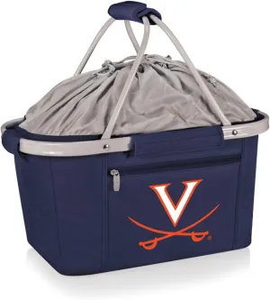 PICNIC TIME NCAA Virginia Cavaliers Metro Shopping Basket - Insulated Picnic Basket - Collapsible Market Basket - Utility Tote Cooler Bag