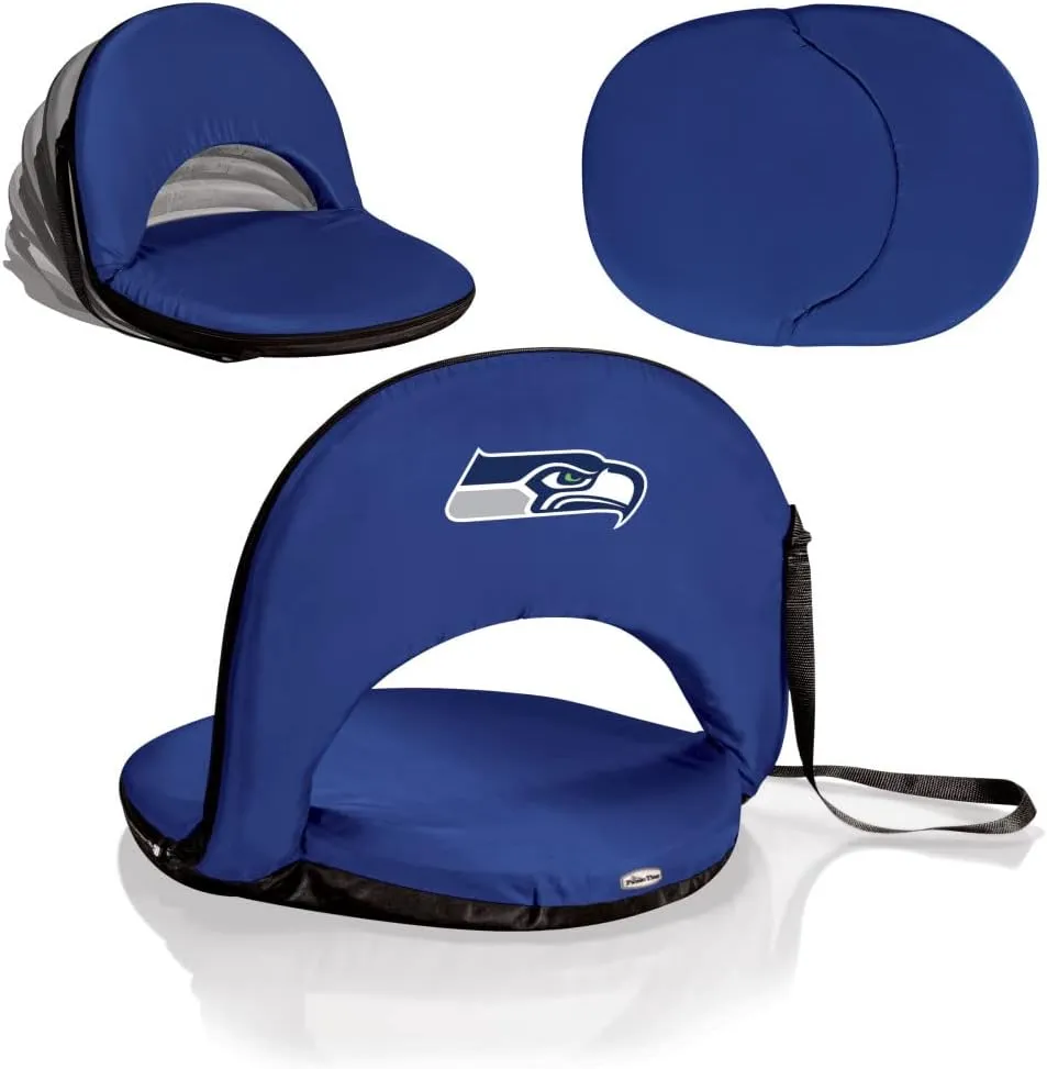 PICNIC TIME NFL Seattle Seahawks Oniva Stadium Seat - Reclining Bleacher Seat with Back Support - Beach Seat