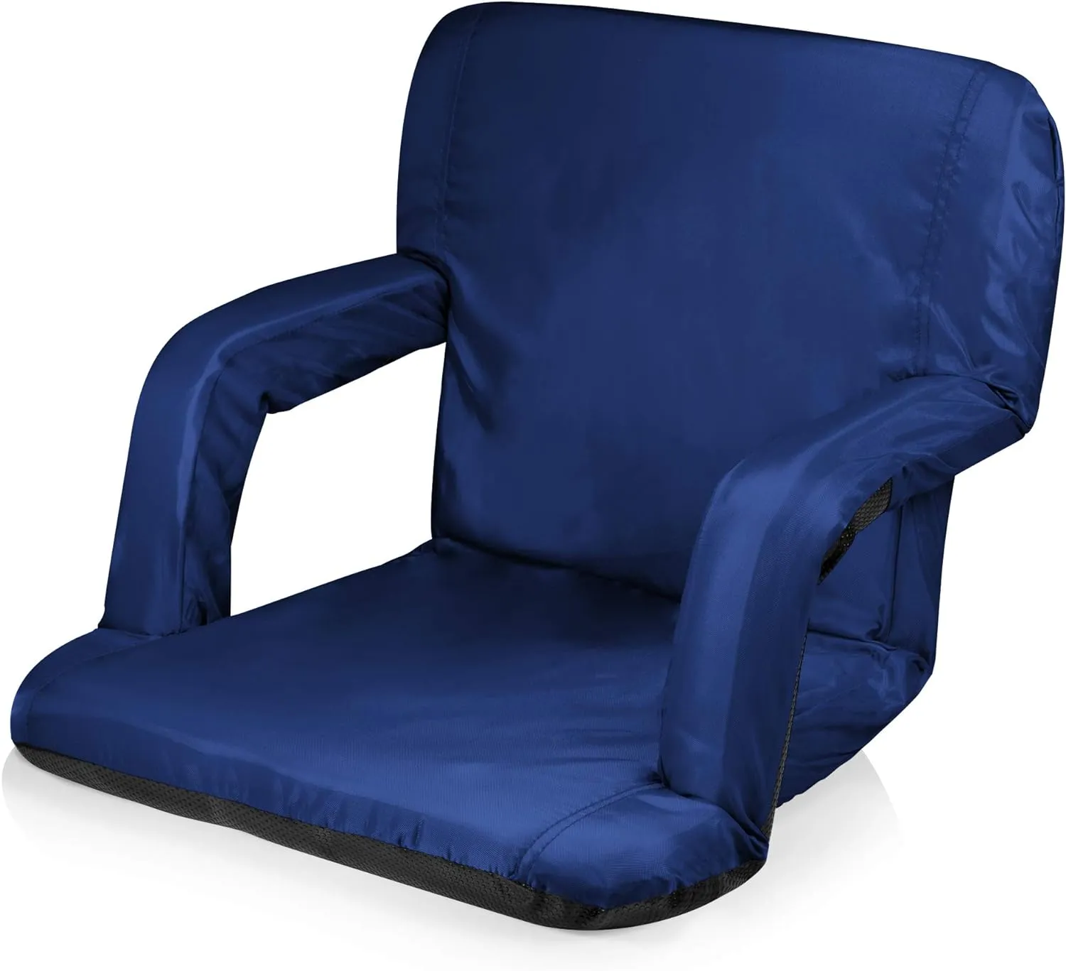 PICNIC TIME ONIVA - a Brand Ventura Reclining Stadium Seat with Back Support - Bleacher Seat - Beach Floor Chair, (Navy Blue)