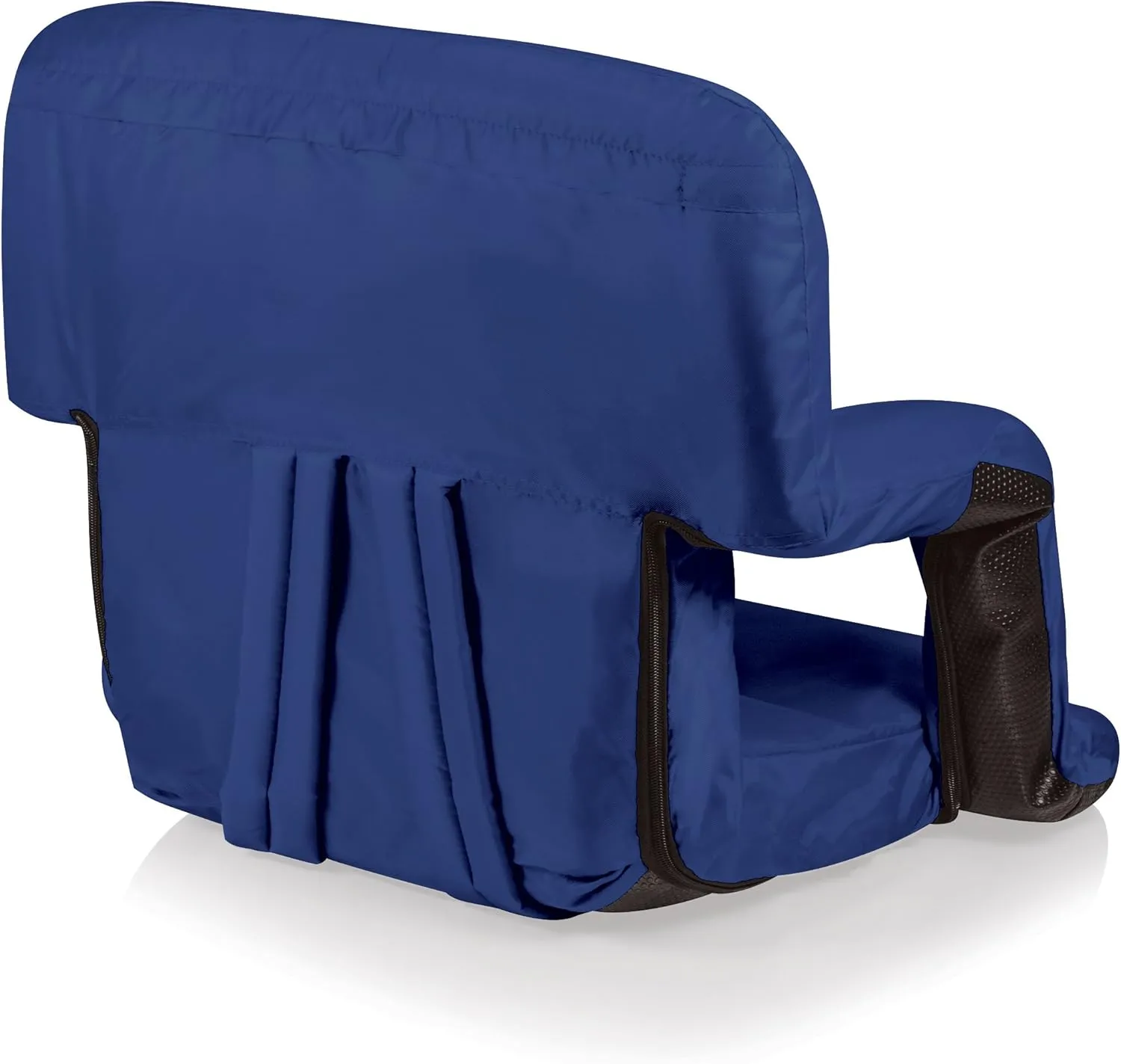PICNIC TIME ONIVA - a Brand Ventura Reclining Stadium Seat with Back Support - Bleacher Seat - Beach Floor Chair, (Navy Blue)