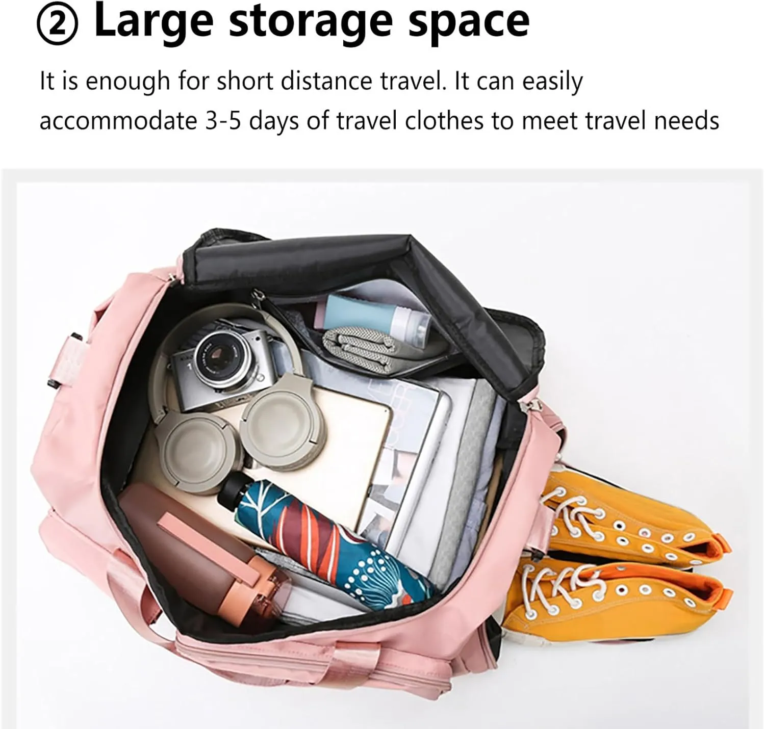 Pink Gym Bag with Shoes Compartment,28L Travel Duffel Bags,Overnight Bag for Sports Workout Travel Yoga