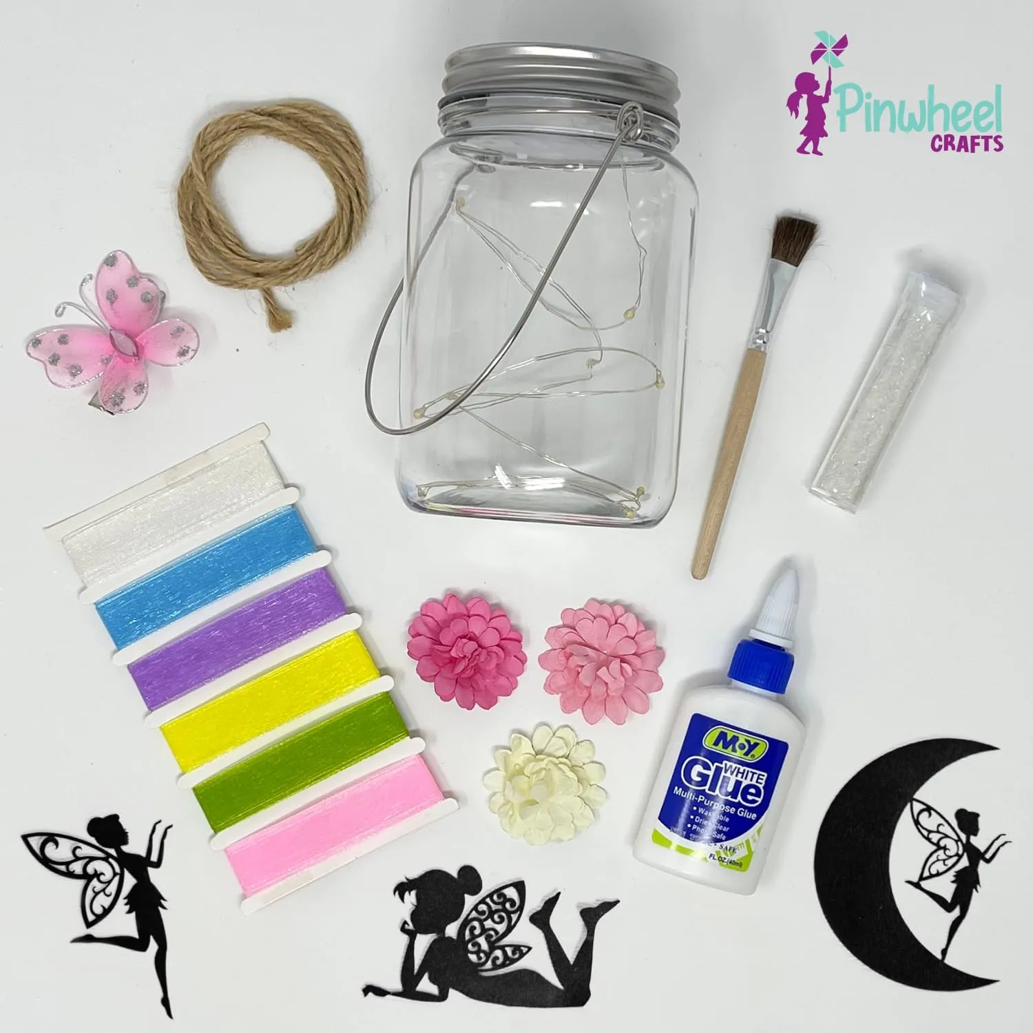 Pinwheel Crafts Holobrite Fairy Lantern Toy for Kids Age 6-8 8-12  Years - Make Your Own Night Light - Fairy Jar Gift for Girls with Led Light - Arts and Crafts Kit for Kids