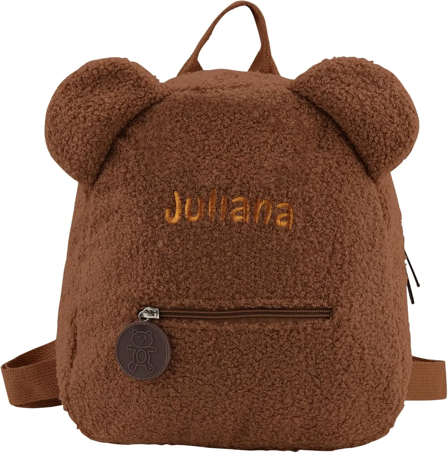 Plush Teddy Bear Backpack Embroidered Name Fluffy Backpack Cute Bear Stuffed Animal Backpack Mini Bear Bag