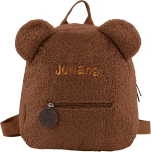 Plush Teddy Bear Backpack Embroidered Name Fluffy Backpack Cute Bear Stuffed Animal Backpack Mini Bear Bag
