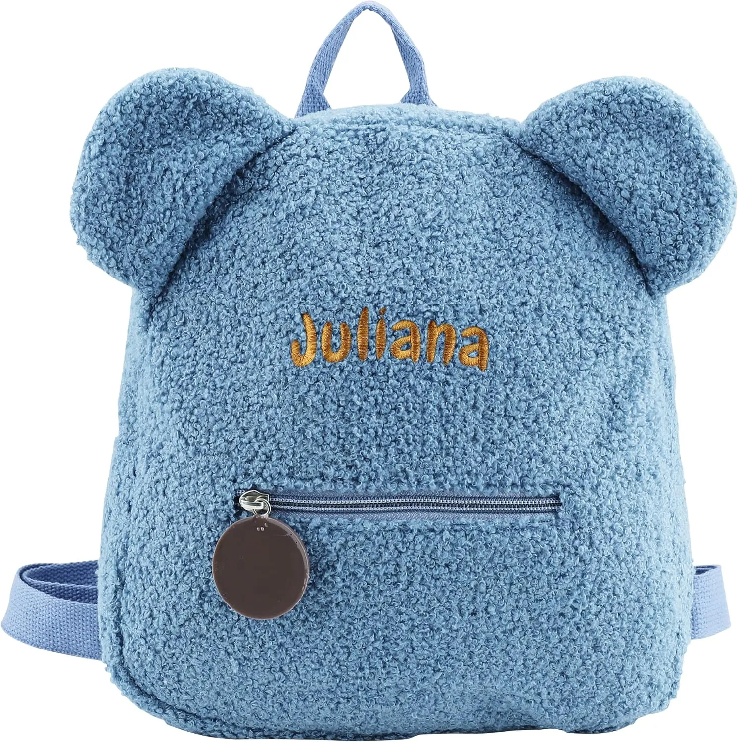 Plush Teddy Bear Backpack Embroidered Name Fluffy Backpack Cute Bear Stuffed Animal Backpack Mini Bear Bag