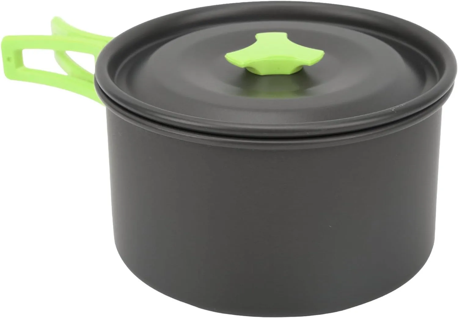 Portable Camping Cookware Mess Kit for Backpacking, Lightweight and Compact, Self Rebounding Handle Pots and Pans, Hard Oxidized Aluminum Material, to Carry and Store,
