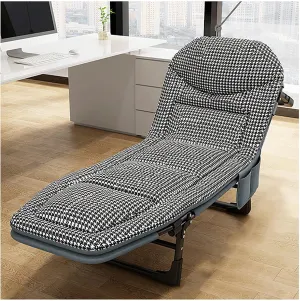 Portable Camping Cot - Adjustable 5-Position Folding Lounge Chair with Pillow - Durable Reclining Sleeping Bed for Outdoor Patio, Pool, Beach, and Camping