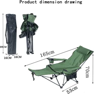 Portable Chair with Footrest Materials,Reclining and Sitting,Camping Chairs,Suitable for Beachespicnicsetc,Bearing 220 Pounds