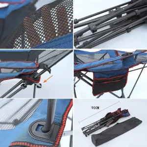 Portable Chairs Outdoor Folding Arm Seater Breathable Fishing Camping Beach Recliner for Festivals Garden and BBQ 0626