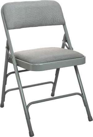 Portable Comfort: Grey Padded Metal Folding Chair