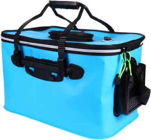 Portable Fishing Bucket Collapsible Fish Box with Comfortable Handle Durable Bait Storage Bag for Fishing Trips Lightweight Space Saving Design