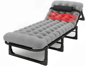 Portable Folding Adult Bed,Camping Cot Folding Camping Cot with Mattress, Portable Camping Cot for Adults, 350LBS Heavy Duty Sleeping Cots with Pad and Pillow, Oxford Portable Travel Camp