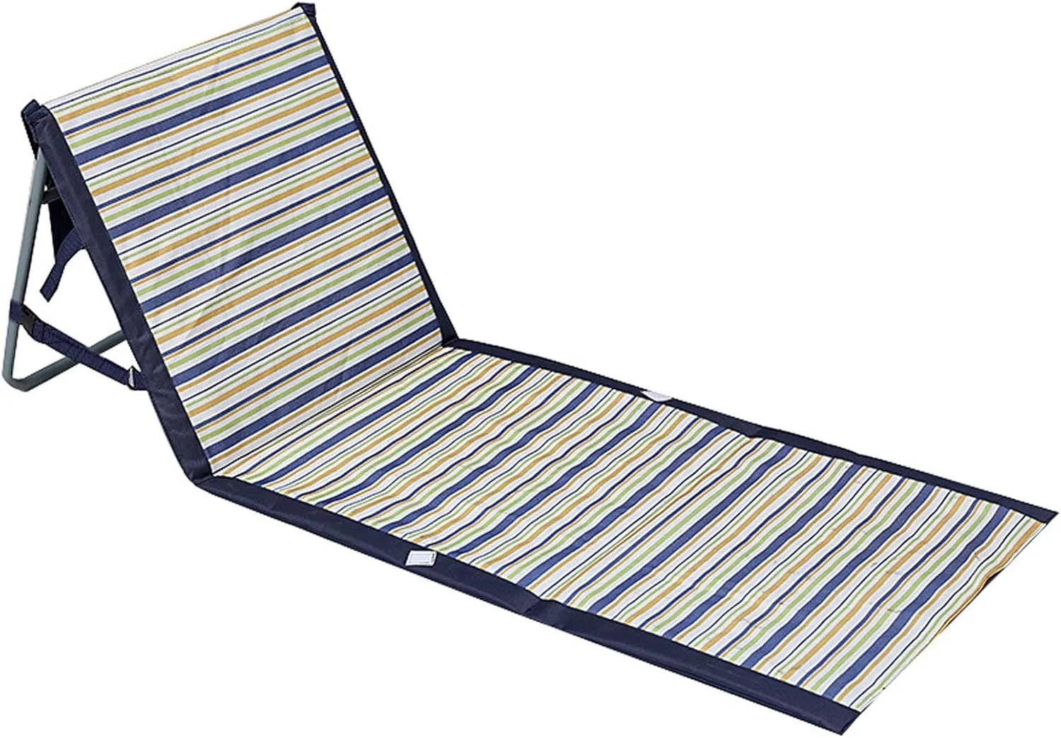Portable Folding Beach Recliner, Camping Outdoor Suportable Folding Backrest Beach Recliner, Outdoor Supplies Beach Mat Folding Chair Beach Mat Folding Chair,Blue