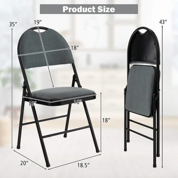 Portable Gray Padded Folding Office Chair