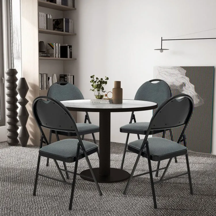 Portable Gray Padded Folding Office Chair