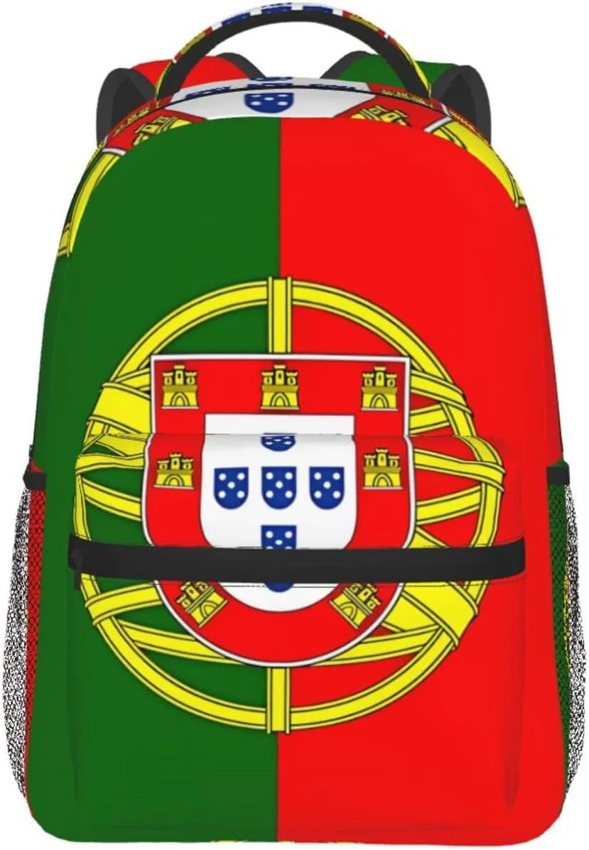 Portugal Portuguese Flag Backpack Casual Laptop Backpack Double Shoulder Bag Lightweight Backpack For Women Men Travel
