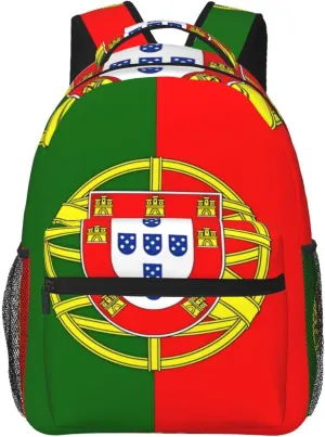 Portugal Portuguese Flag Backpack Casual Laptop Backpack Double Shoulder Bag Lightweight Backpack For Women Men Travel