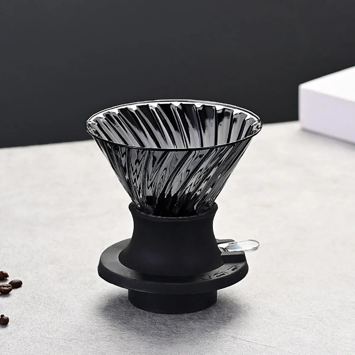 Pour Over Coffee Maker，Clever Coffee Dripper, V60 Drip Filter with On/Off Switch Silicone Glass Filter, Brew Like French Press & Pour Over, Borosilicate Glass, BPA-Free, Easy Clean