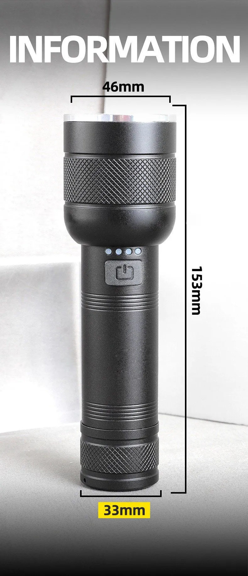 Powerful 5000LM LED Flashlight P50 LED Flashlight USB Rechargeable Torch Telescopic Zoom 4Mode Flashlight Lantern Built-in 18650/26650 Battery