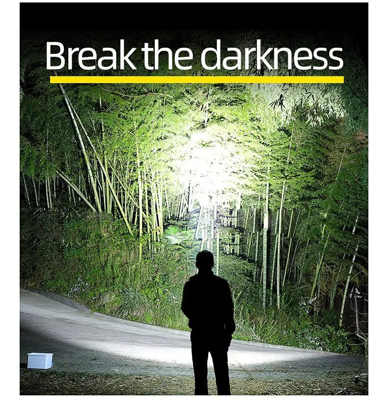 Powerful 5000LM LED Flashlight P50 LED Flashlight USB Rechargeable Torch Telescopic Zoom 4Mode Flashlight Lantern Built-in 18650/26650 Battery
