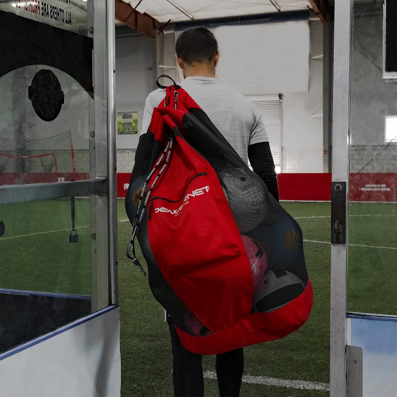 PowerNet Carli Lloyd Soccer Goal Portable Bow Style Net and Large Ball Carry Bag Bundle, Quick Setup Ultra Portable, Full Size Framed Soccer Goal, Perfect for Teams and Coaches