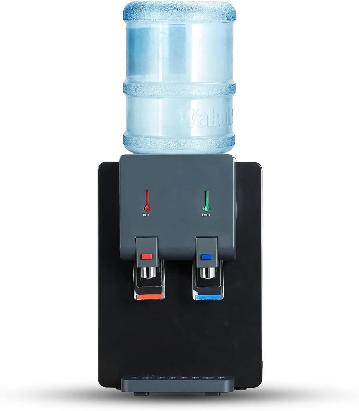 Premium Countertop Water Cooler Dispenser, Holds 3 or 5 Gallon Jug, Top Loading, Hot and Cold Water, Child Safety Lock, Compact Design Ideal For Homes, Kitchens, Offices, Dorms, Black