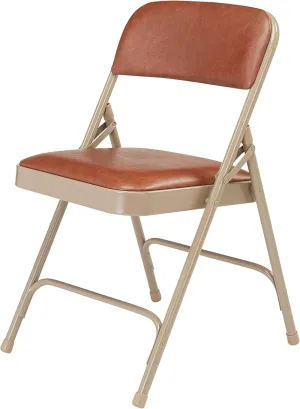 Premium Padded Portable Folding Chairs by National Public Seating – 1200 Series Upholstered, Heavy-Duty Foldable Chairs for Indoor & Outdoor Use – Set of 4, Comfortable & Durable, Honey Brown