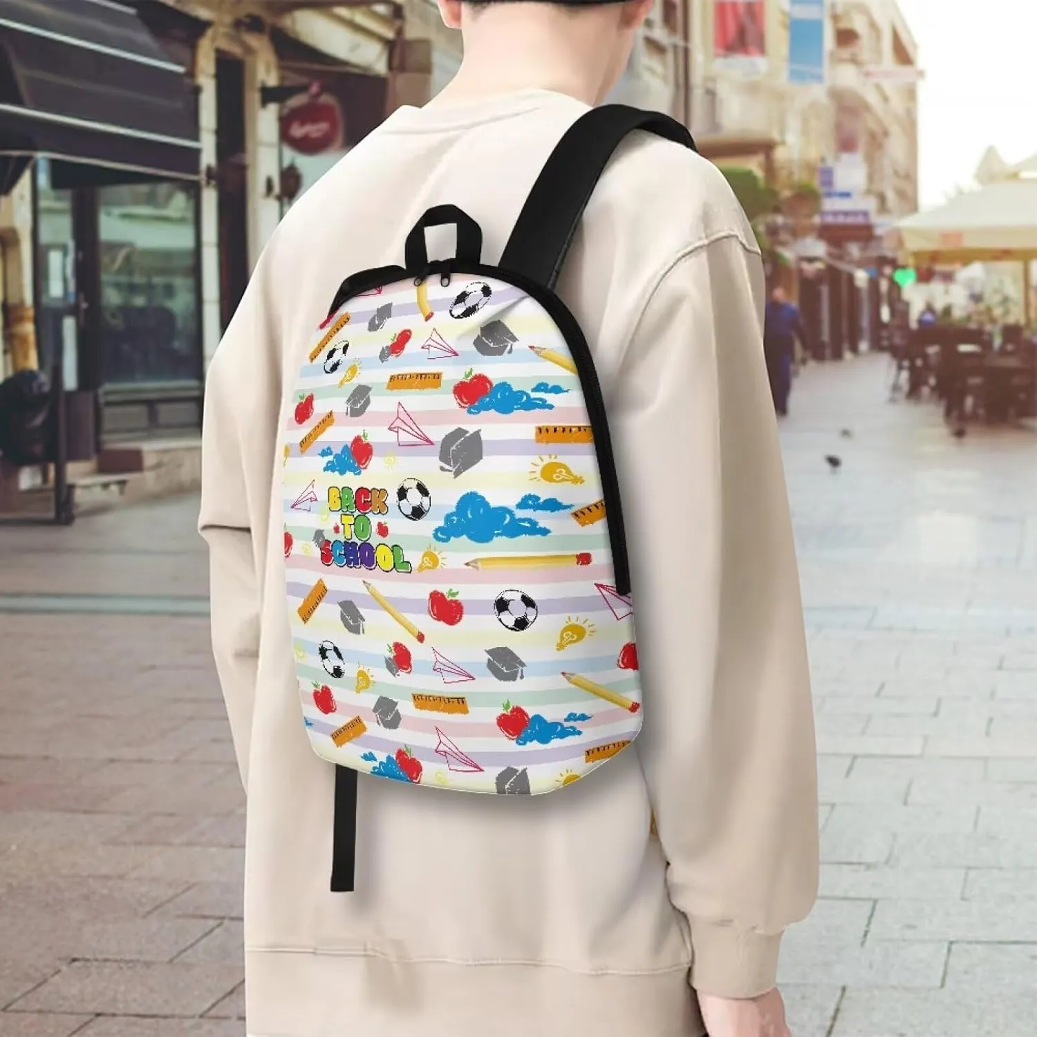 Primary Kids School Shoulder Bag,Classic Basic Backpack School Season Large Capacity Lightweight with Adjustable Buckle and Elastic Back Pad for Doing Sports Summer Camp