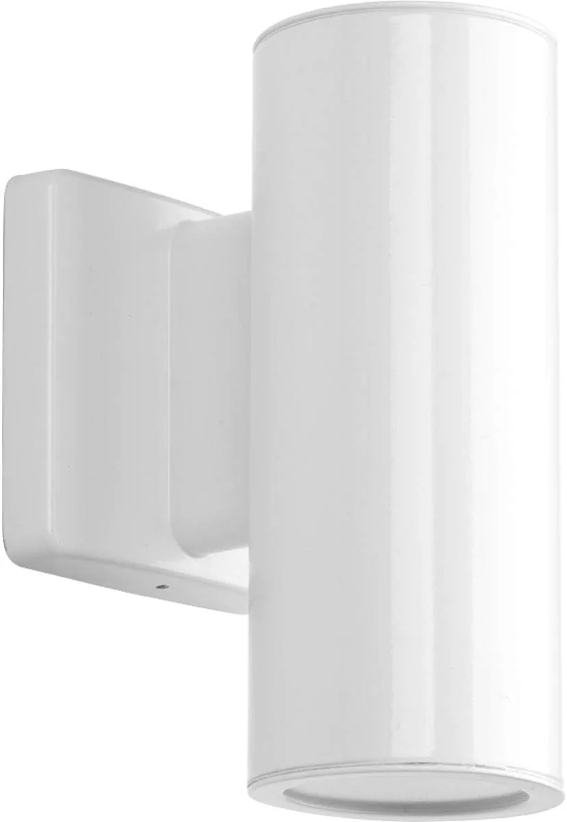 Progress Lighting P563001-030-30K Cylinders Collection 3" LED Modern Outdoor Small Up/Down Wall Lantern Light, 3-1/3 Inch Diameter, White