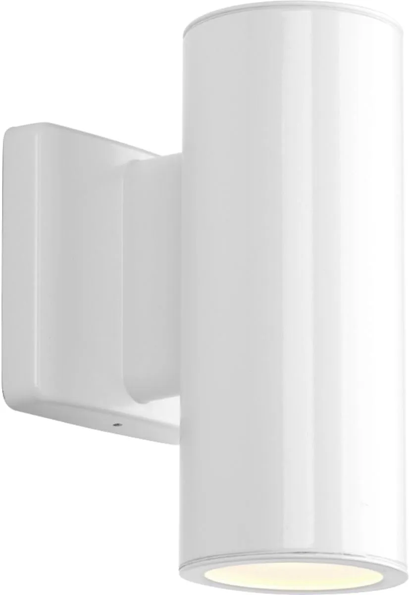 Progress Lighting P563001-030-30K Cylinders Collection 3" LED Modern Outdoor Small Up/Down Wall Lantern Light, 3-1/3 Inch Diameter, White