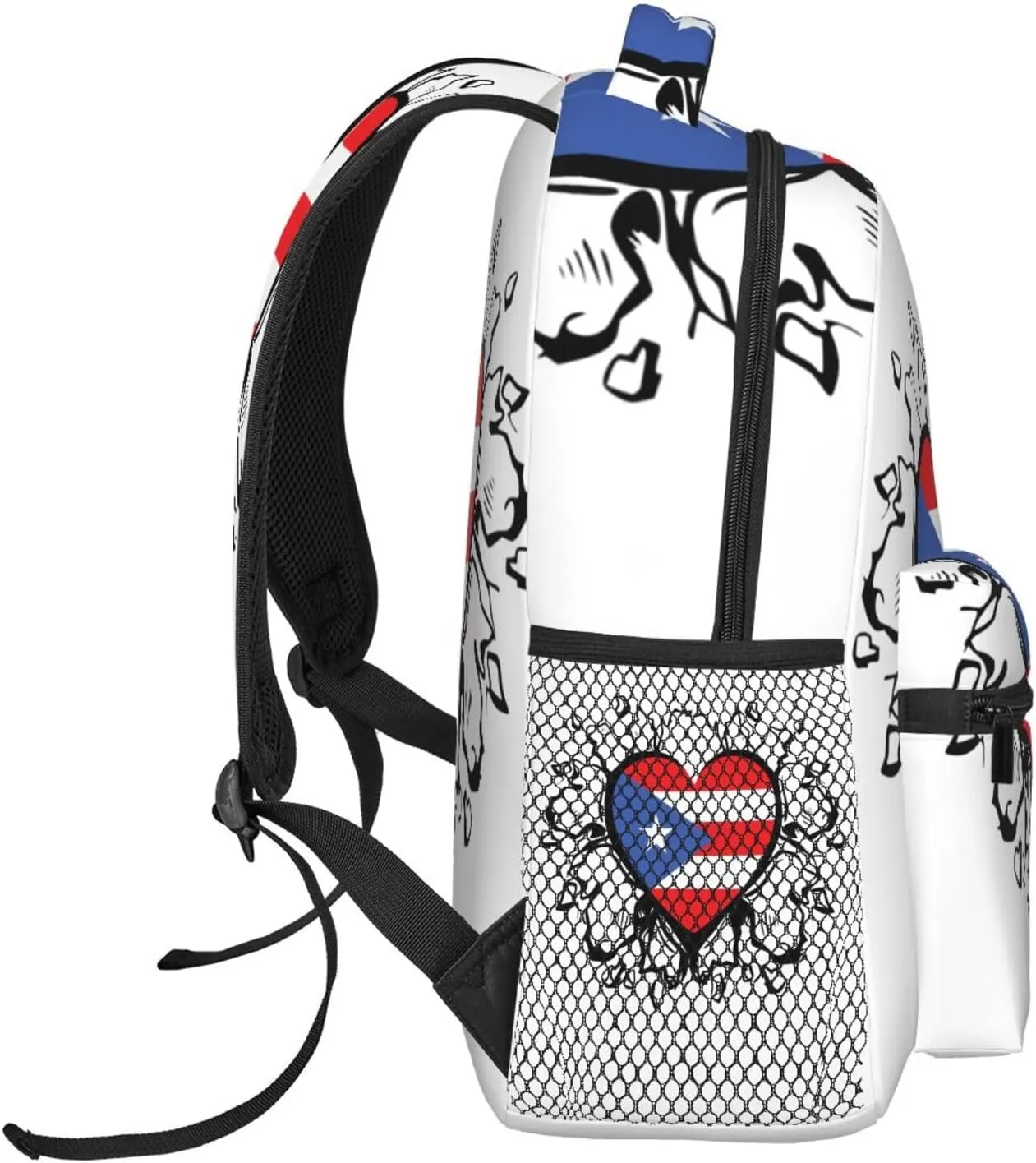 Puerto Rico Flag Backpack Adjustable Shoulder Strap Bookbag, Casual Daypack Lightweight Backpack for Adults