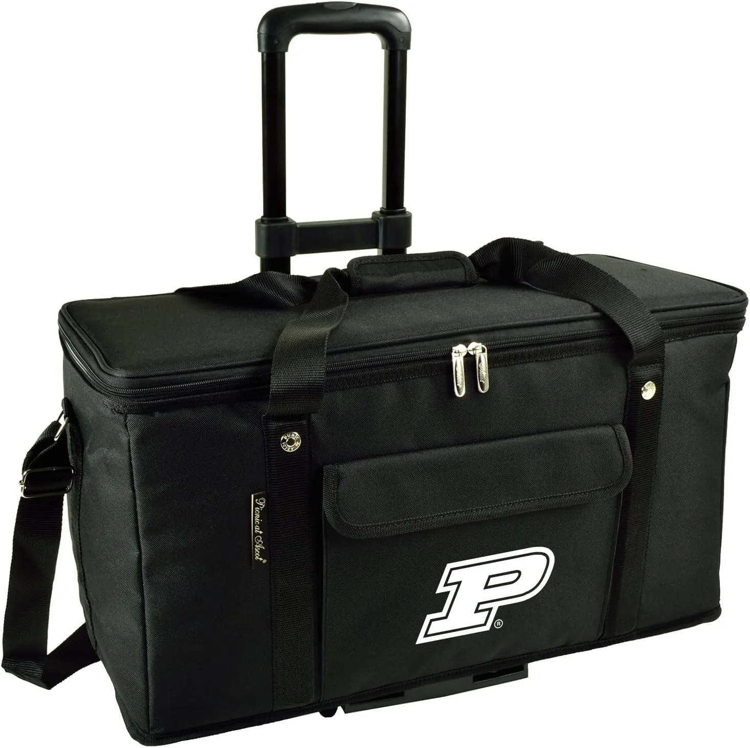 Purdue Boilermakers Travel Picnic Cooler with Wheels- 64 Can Capacity- Collapsible Leakproof Cooler- Designed & Quality Approved in The USA