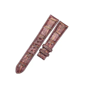 Purple Patina Alligator watch strap, Handcrafted Alligator leather watch band Patina style (24mm, Steel Folding Clasp)