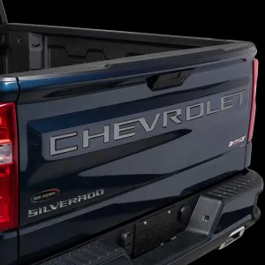 Putco Chevrolet Tailgate Letters Kit - Black Platinum - Stamped Lettering - Fits Chevy Silverado 2019-2025