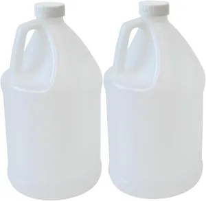 Quality Chemical Reusable 1-Gallon Plastic Jug – BPA-Free, Leak-Resistant, Secure Screw-on Lid, Ergonomic Handle, BPA Free, HDPE Plastic, Stackable, Versatile Design for Storage (Pack of 2)