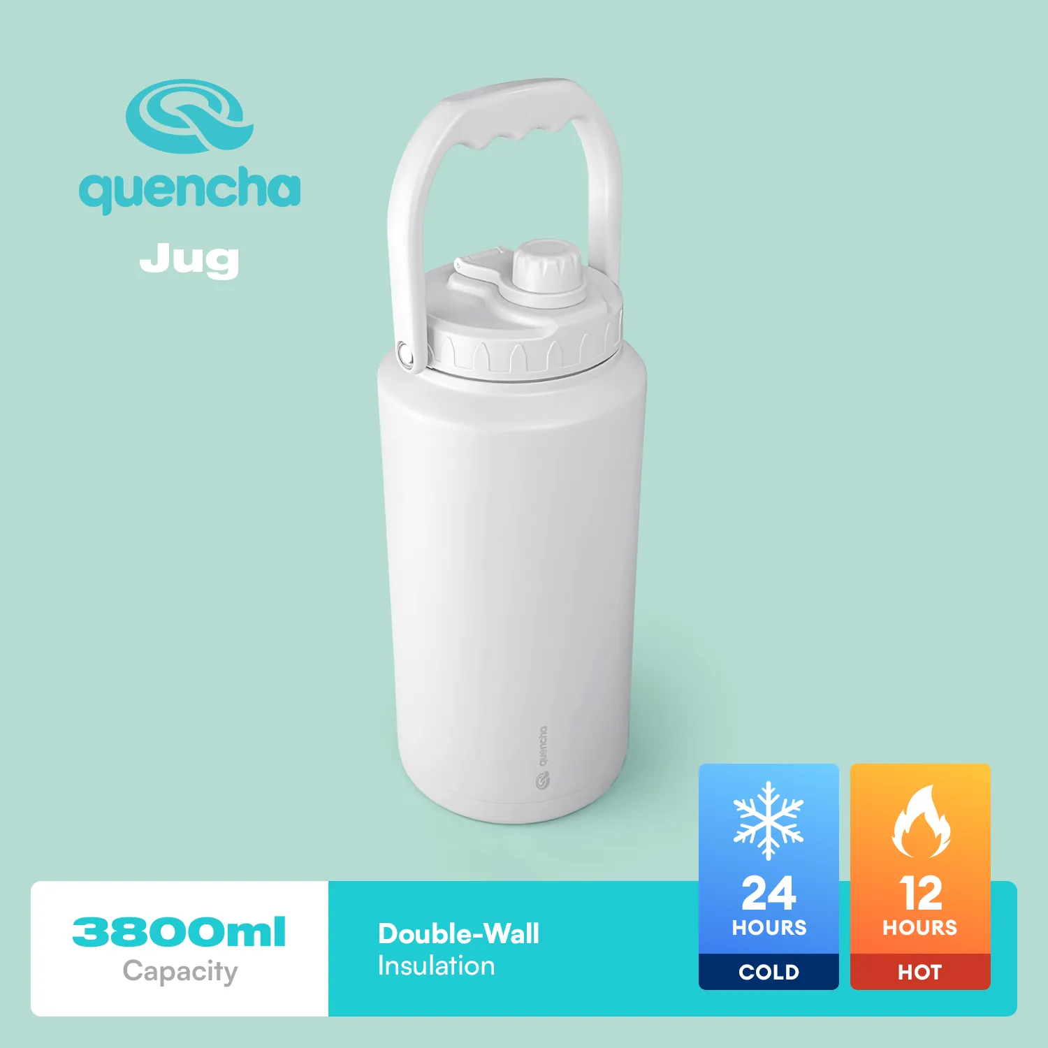 QUENCHA 71oz & 128oz Sports Collection Sports Lid Insulated Water Jug