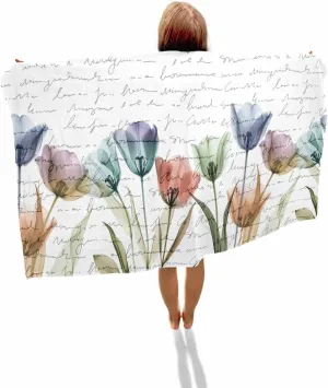 Quick-Drying Microfiber Beach Towel, Simple Modern Soft Absorbent Bath Shower Towels, Country Floral Lightweight Portable Towel/Blanket for Travel/Swimming Pool/Camping/Yoga/Gym，35x70 Inch