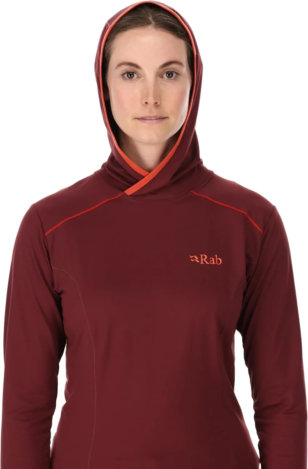 Rab Women's Force Hoody - Lightweight Long-Sleeve Hooded Baselayer Shirt for Hiking, Climbing, & Trail Running