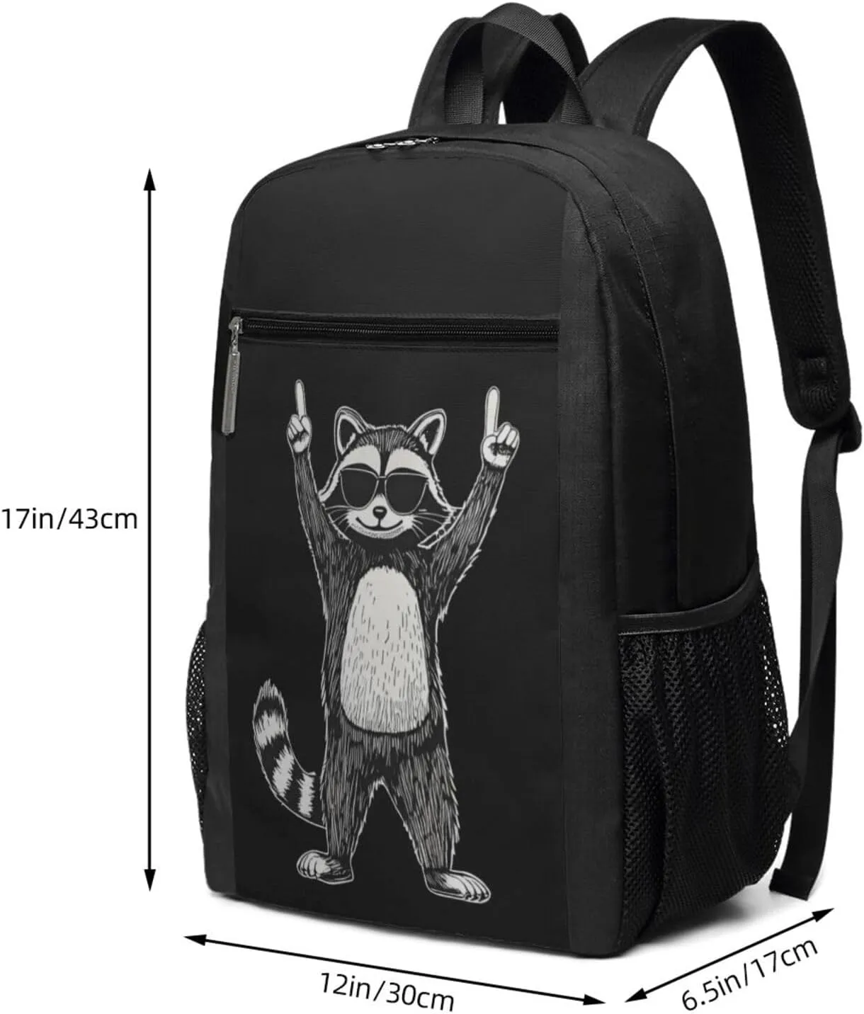 Raccoon Victory Gesture Backpack 17 Inch For Travel Laptops Backpack