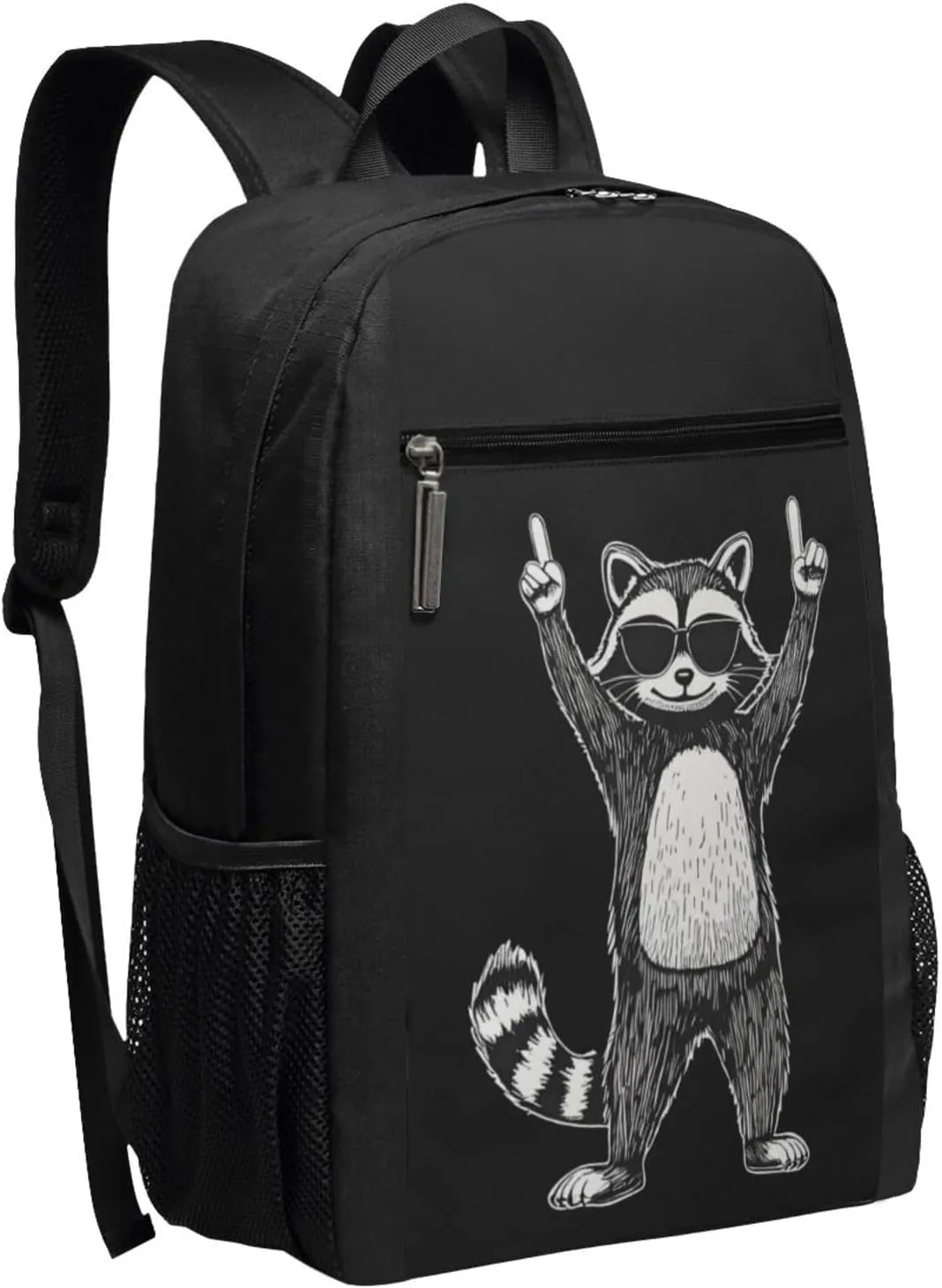 Raccoon Victory Gesture Backpack 17 Inch For Travel Laptops Backpack