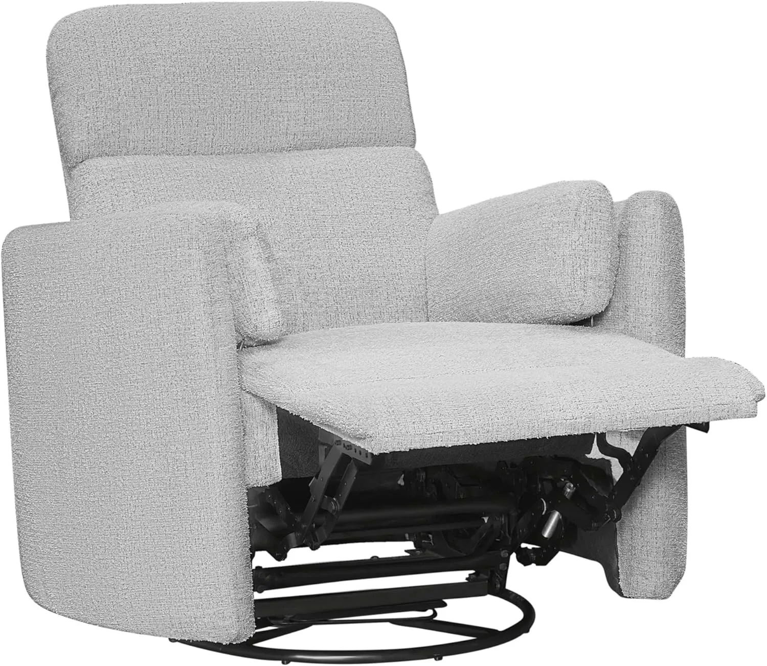 Radius Manual Recliner Swivel Accent Chair in Angora Linen
