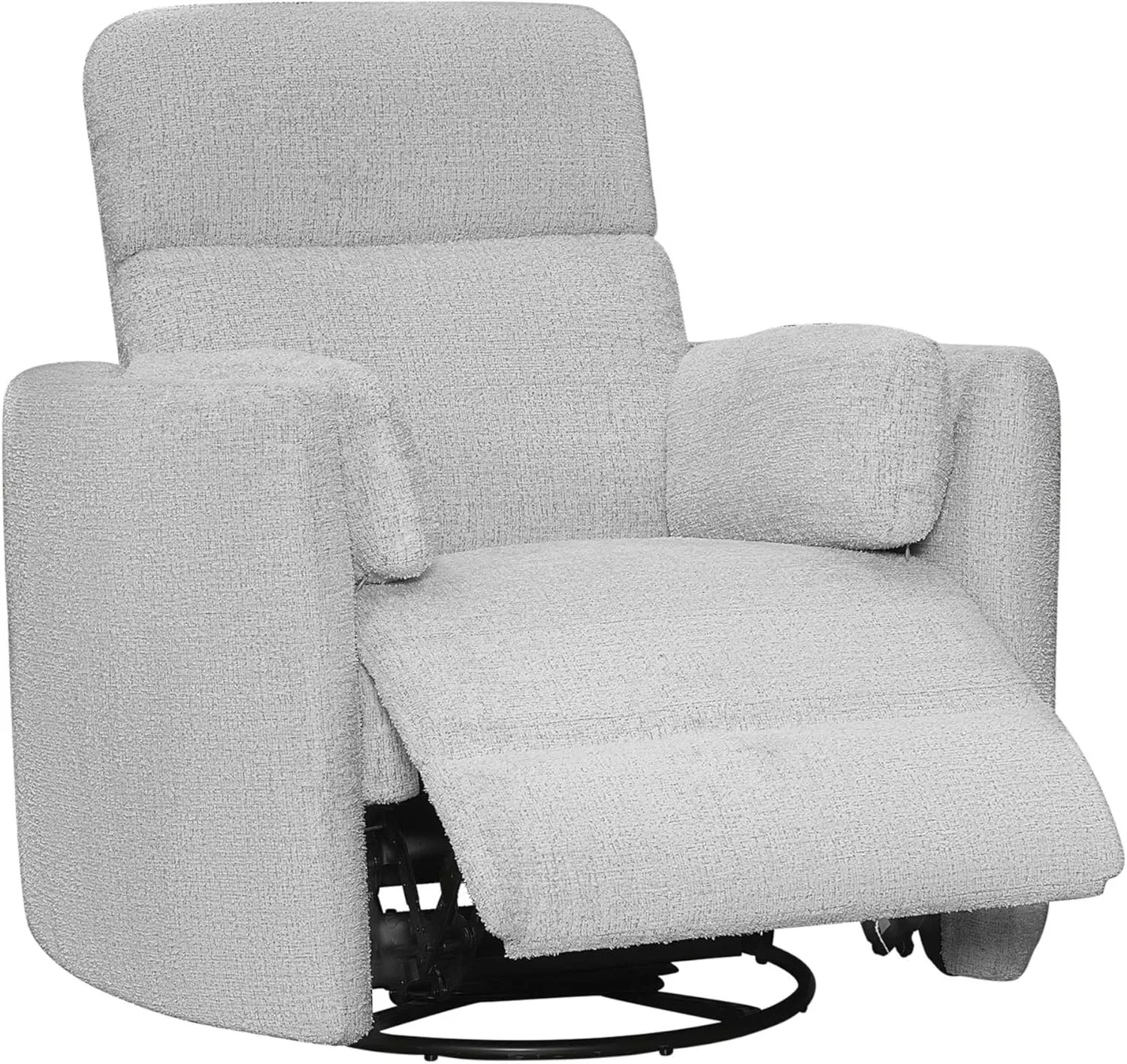 Radius Manual Recliner Swivel Accent Chair in Angora Linen