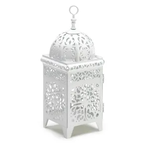 Rapid shipping LANTERN WHITE Beautiful CANDLE SCROLLWORK