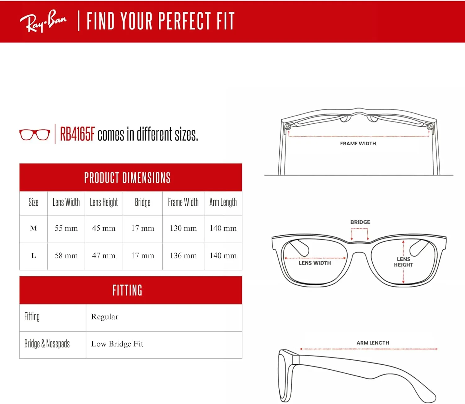 Ray-Ban Justin RB4165F Square Asian Fit Low Bridge Sunglasses for Men   BUNDLE With DIW Kit