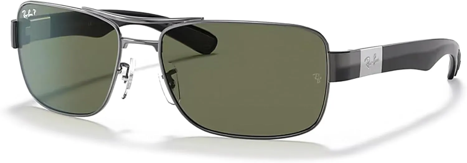 Ray-Ban RB3522 Square Sunglasses For Men   Bundle with Designer iWear Eyewear Care Kit
